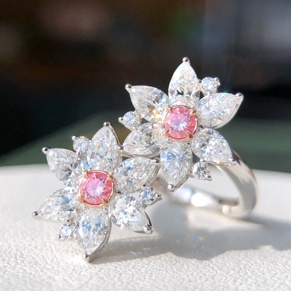 Bague en Diamants fleur Argyle Pink